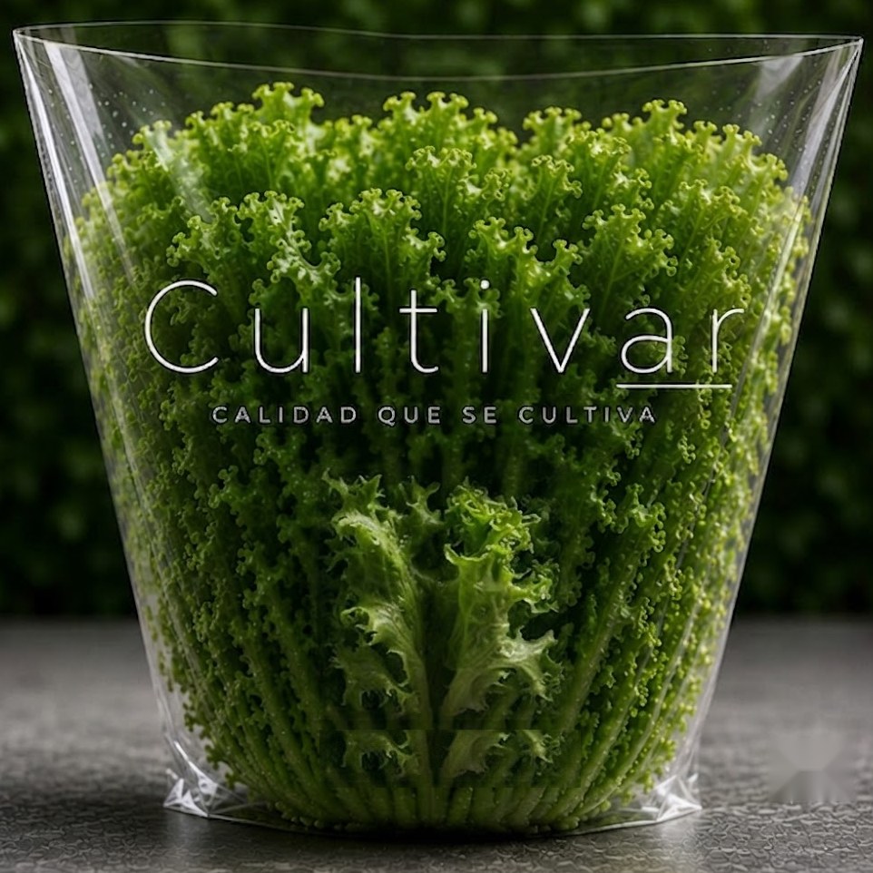 Lechuga de Cultivar en un envase transparente